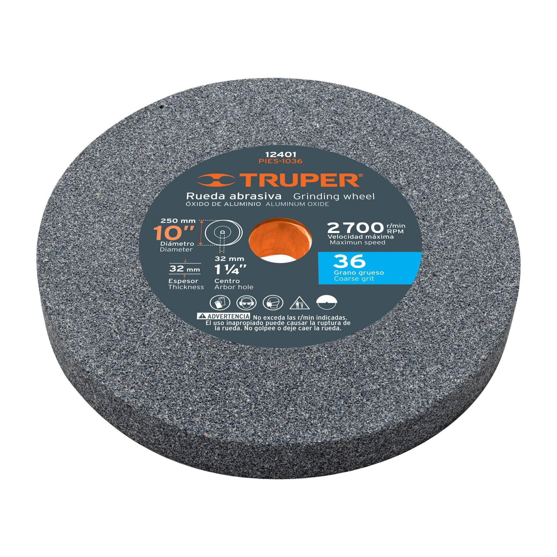 PIEDRA PARA ESMERIL 10 X 1-1/4', ÓXIDO DE ALUMINIO, GRANO 36