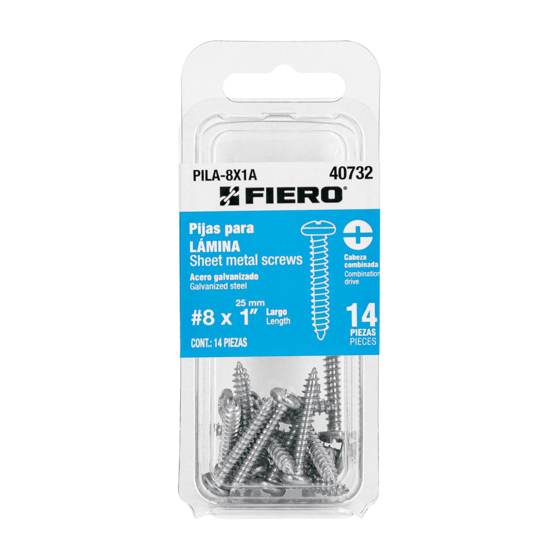 "BLÍSTER CON 14 PIJAS P/LÁMINA, #8X1"""