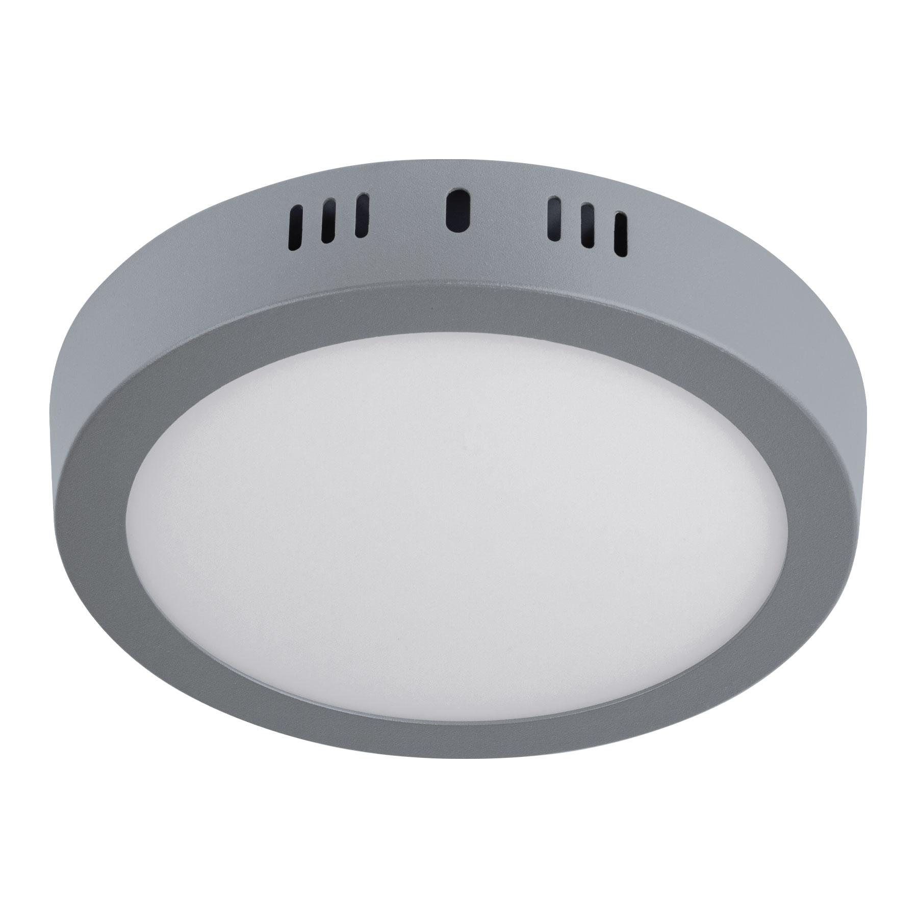 LUMINARIO GRIS DE LED 12 W REDONDO TIPO PLAFÓN LUZ DE DÍA