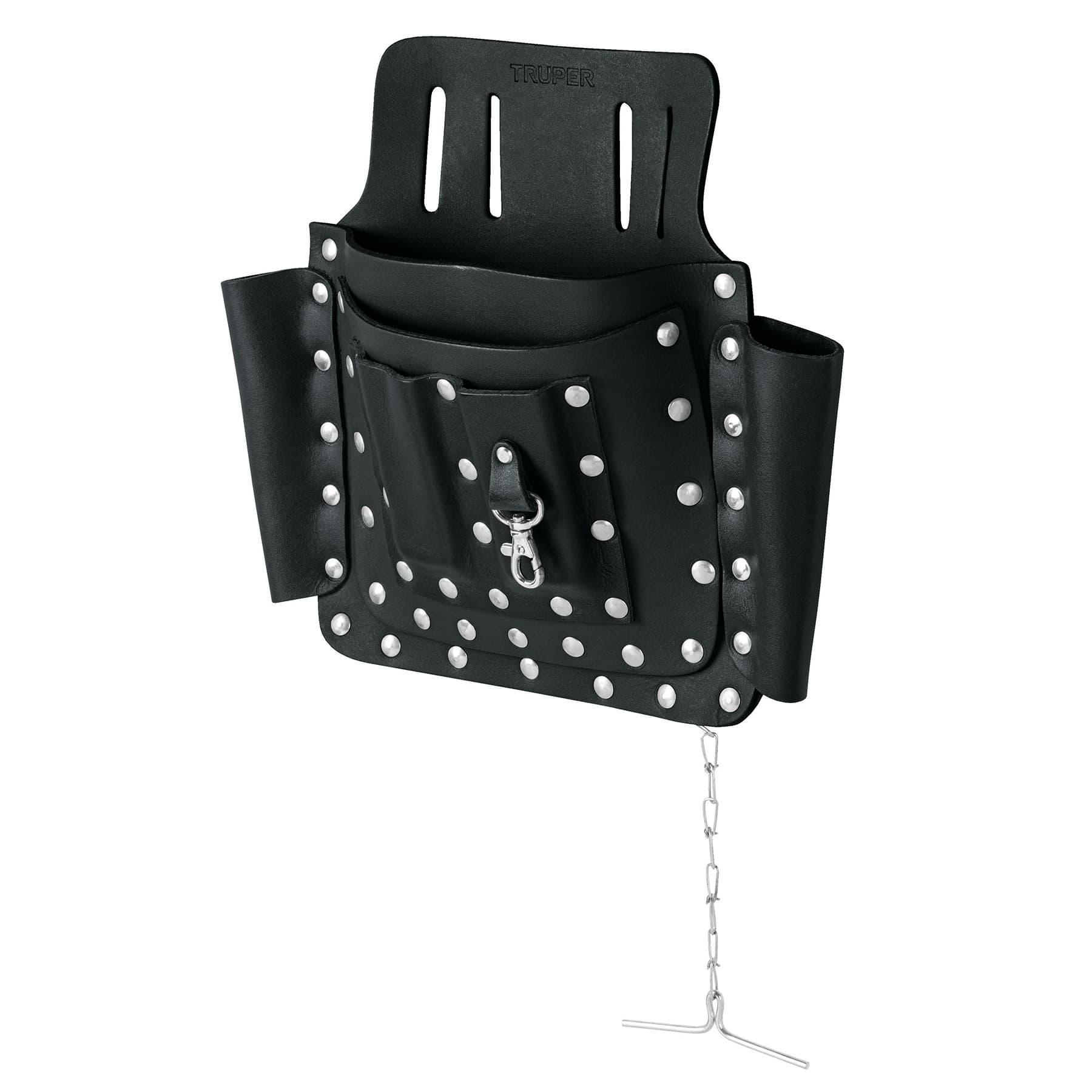 PORTA HERRAMIENTAS DE CUERO CON 8 COMPARTIMENTOS, TRUPER