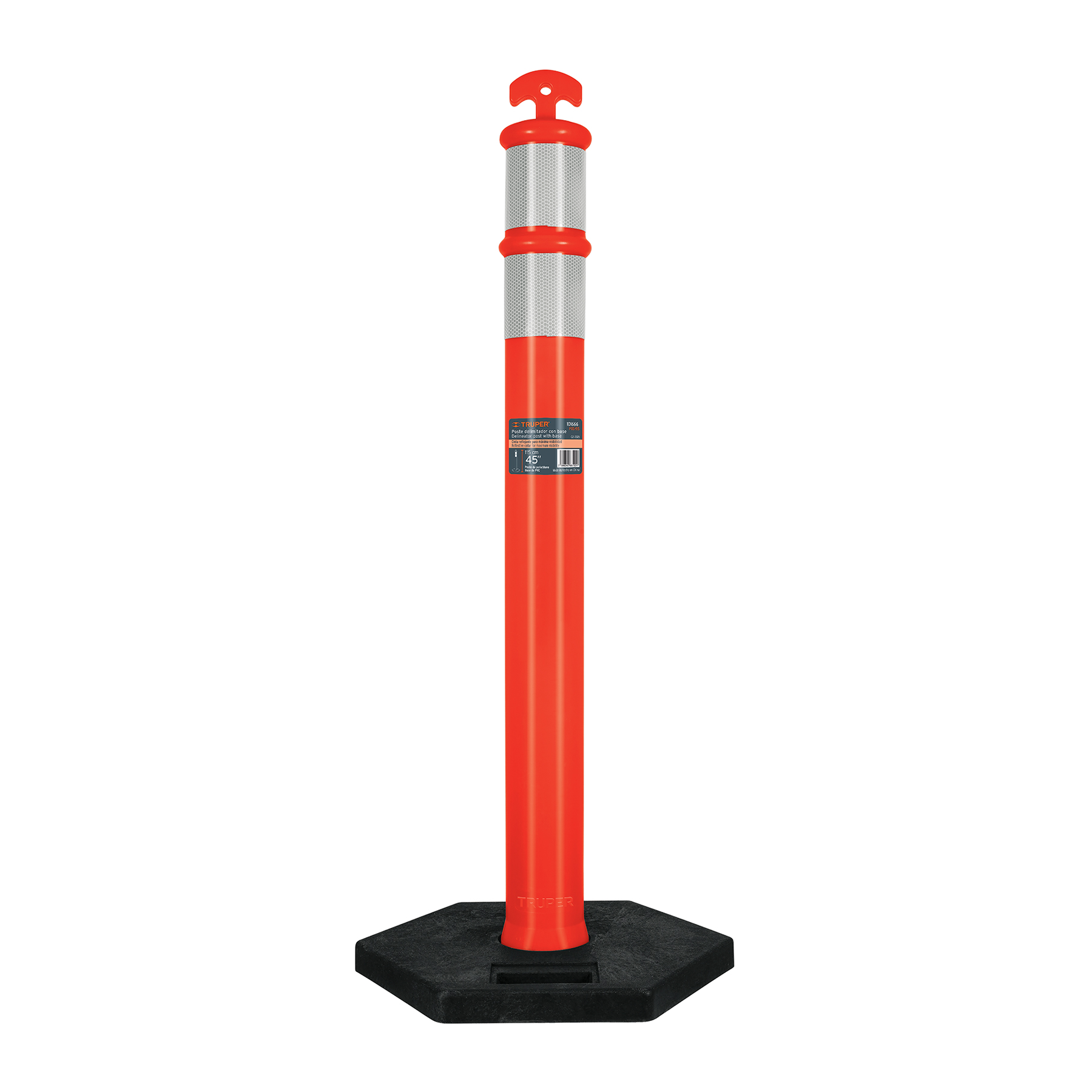 POSTE DELIMITADOR DE 115 CM DE ALTO CON BASE Y REFLEJANTE