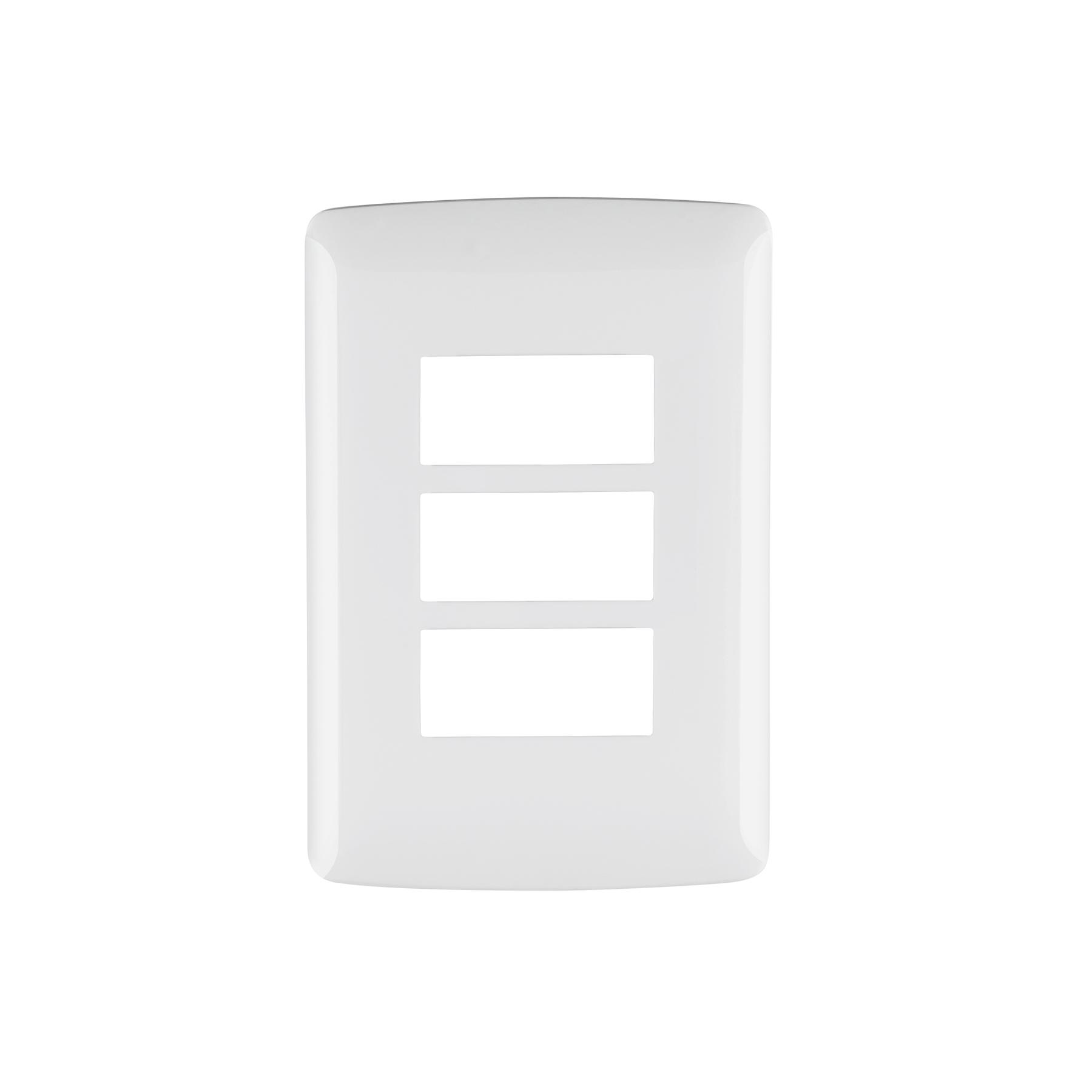 PLACA 3 MÓDULOS DE ABS, LÍNEA ITALIANA, COLOR BLANCO