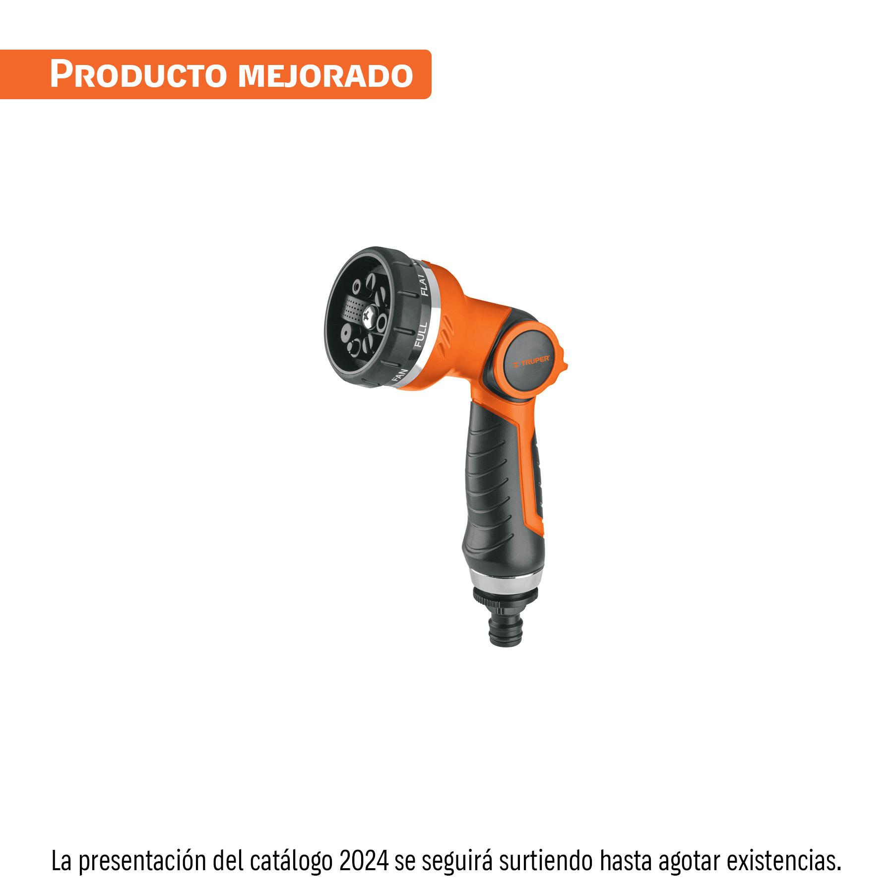 PISTOLA PARA RIEGO DE 8 FUNCIONES PLÁSTICA, TRUPER