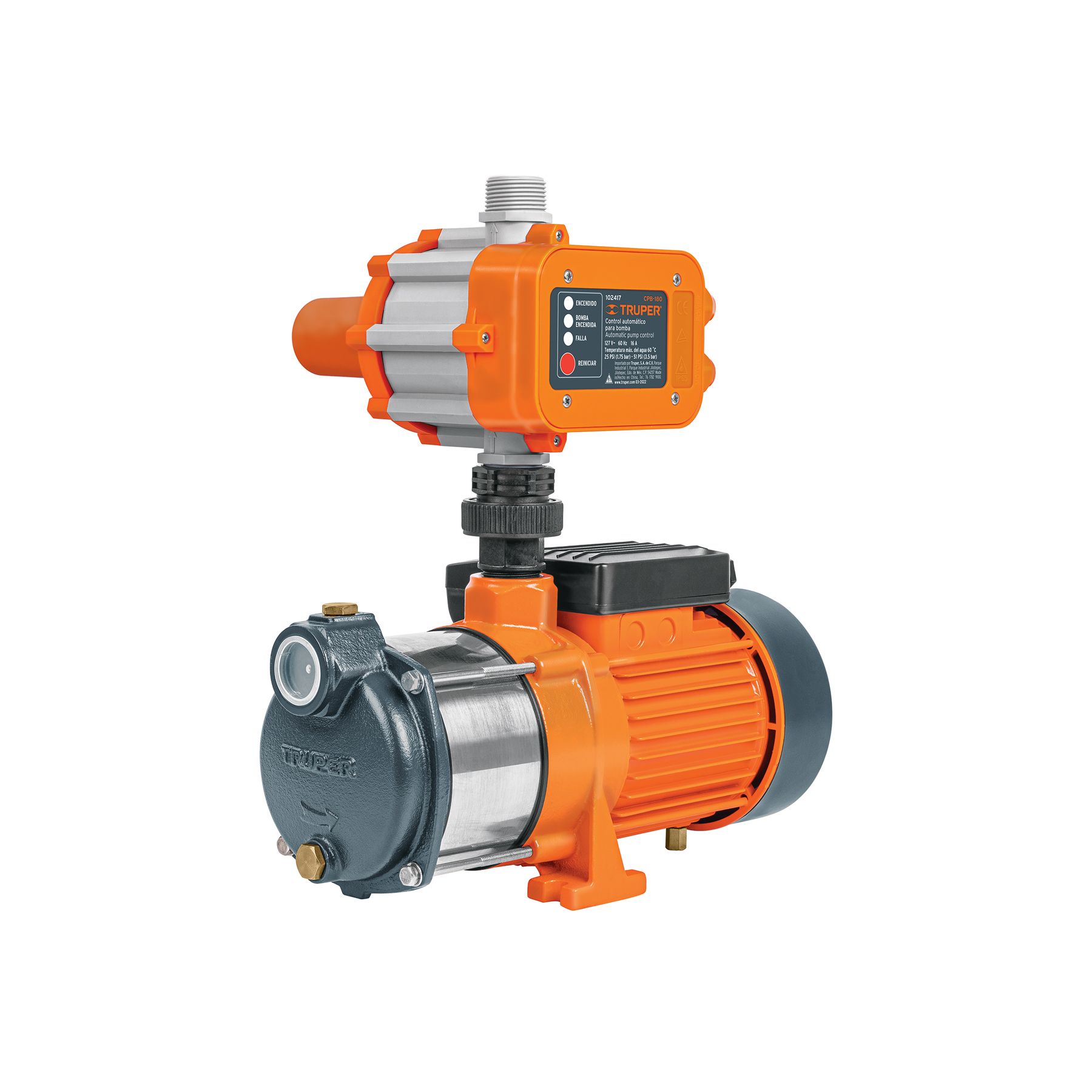 BOMBA CENTRIFUGA PRESURIZADORA MULTIETAPAS 1/2 HP