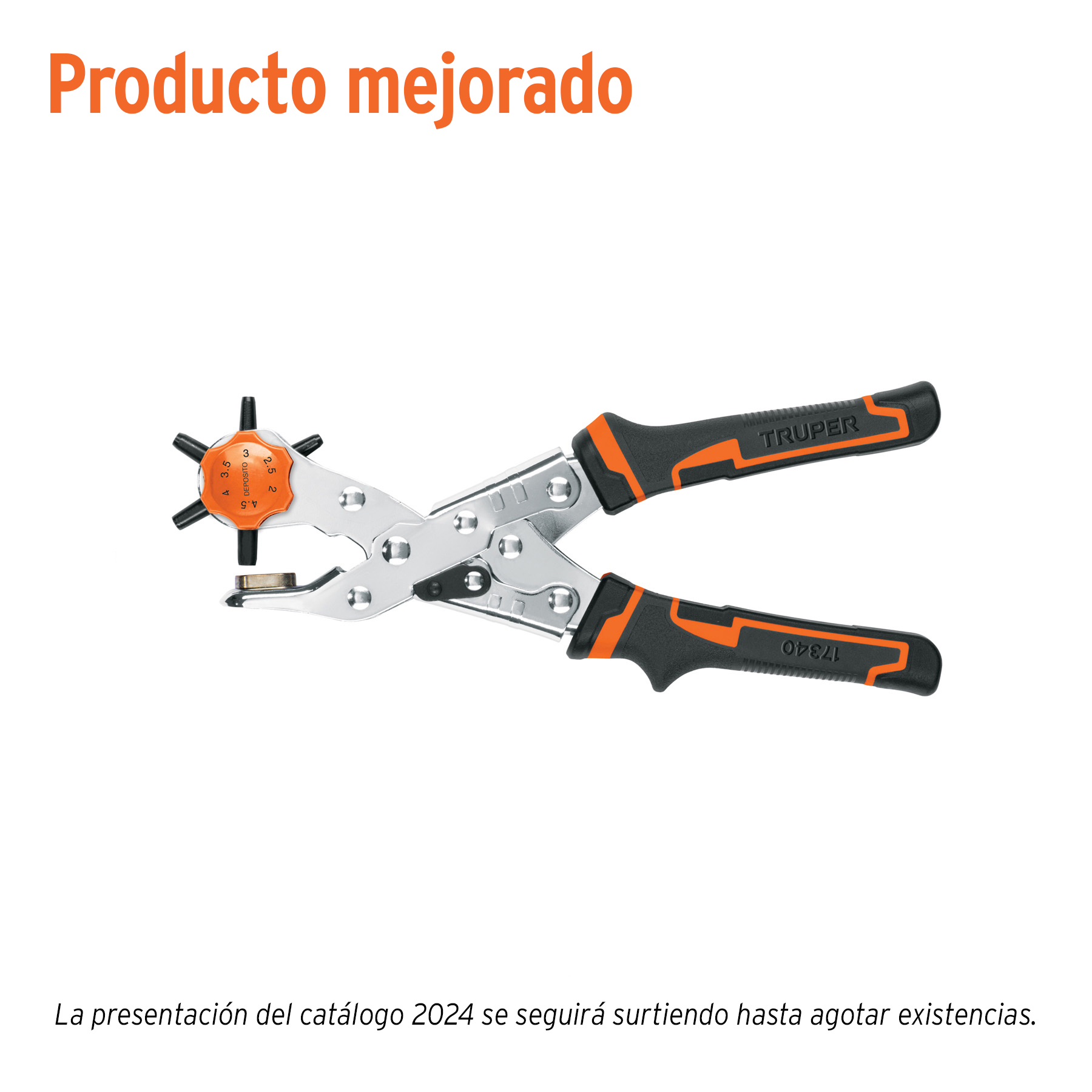 PINZA SACABOCADOS 9' MANGO DE PVC, TRUPER