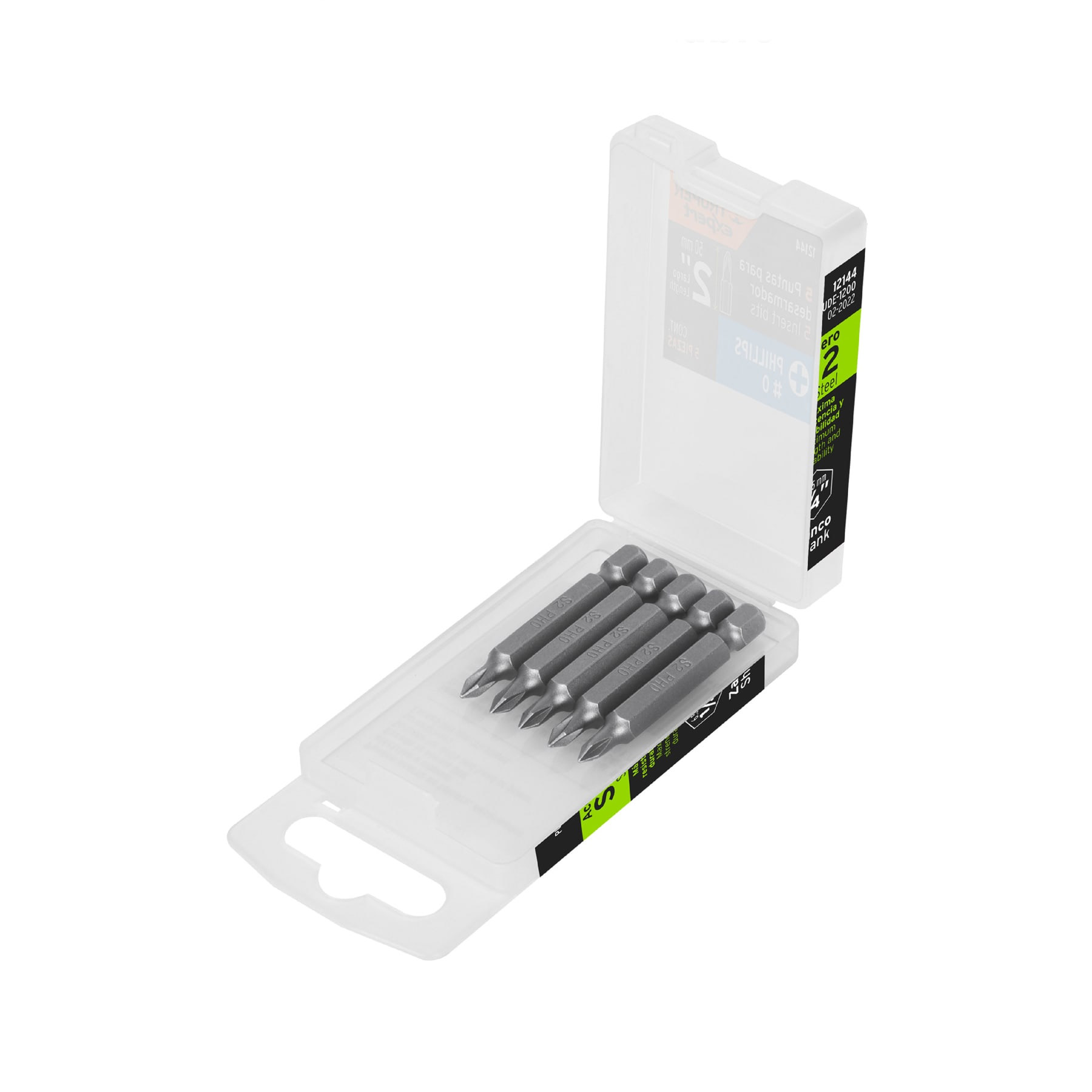 ESTUCHE CON 5 PUNTAS DE CRUZ PH0 LARGO 2', TRUPER EXPERT