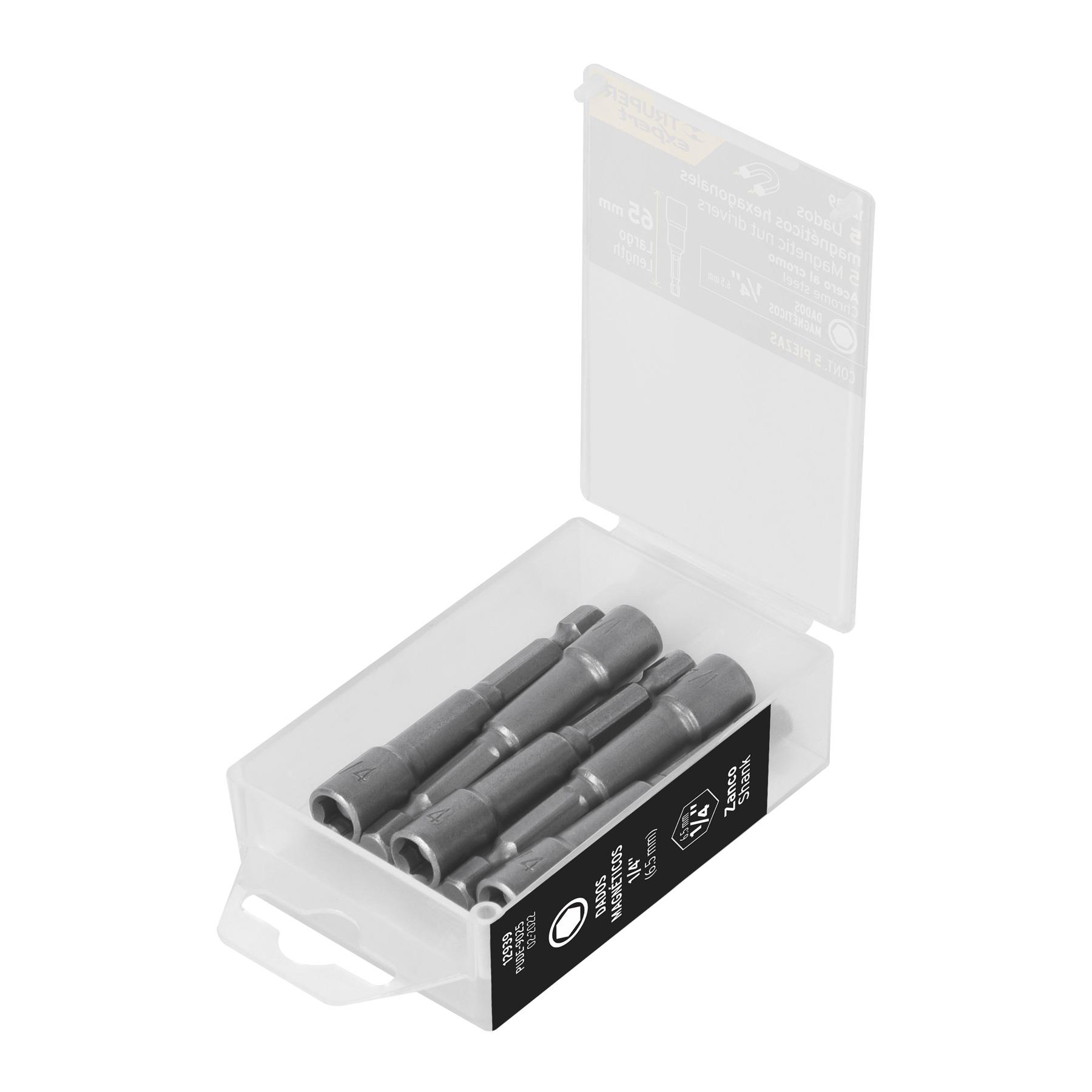 ESTUCHE CON 5 DADOS MAGNÉTICOS DE 1/4' LARGO 2-1/2', EXPERT