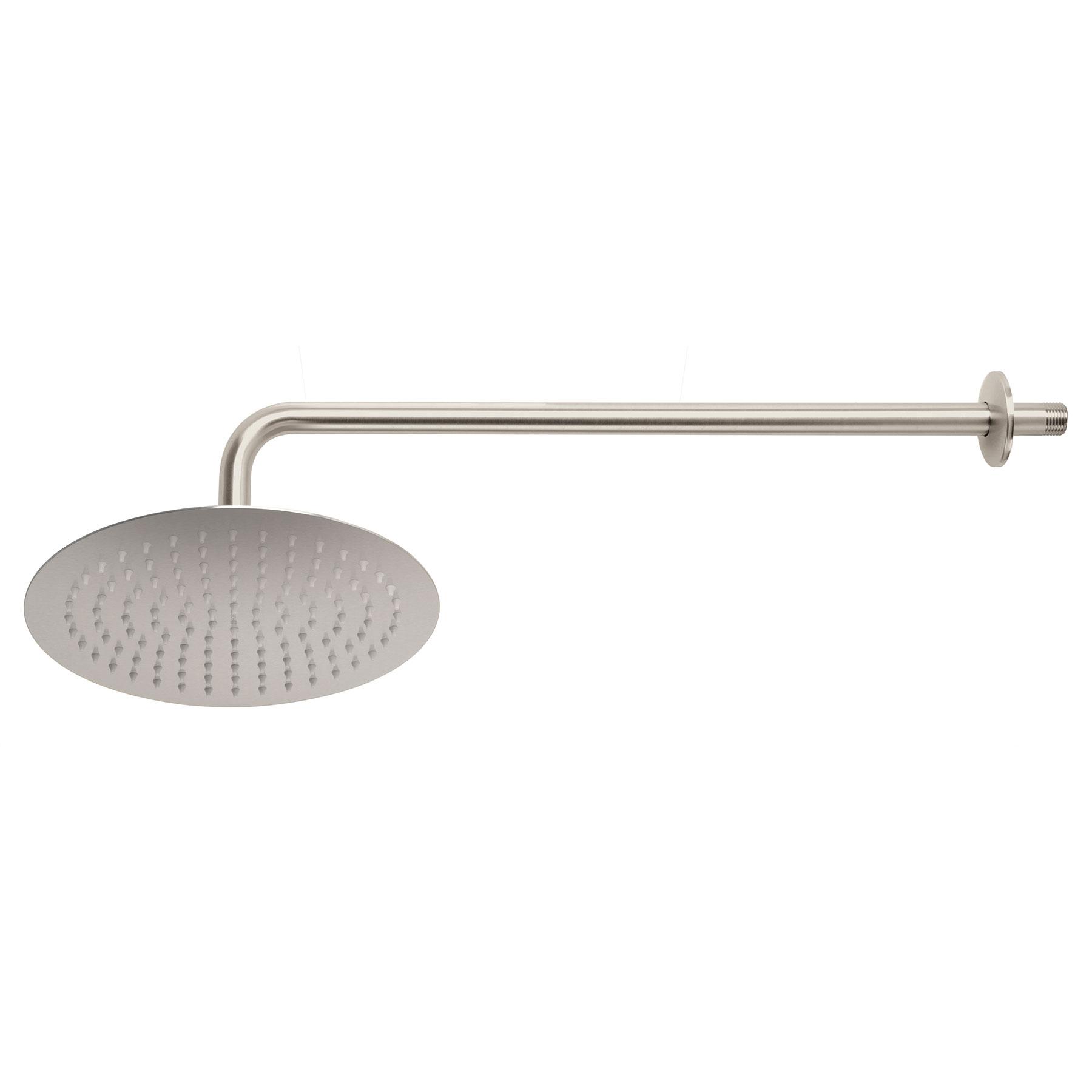 REGADERA SATÍN 10' PLATO REDONDO DELGADO CON BRAZO, RIVIERA