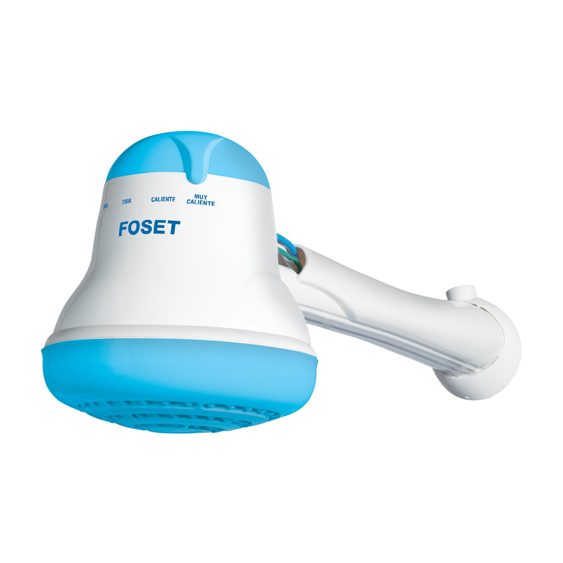 REGADERA ELÉCTRICA DE 4 TEMPERATURAS, 5-3/4', AZUL, FOSET