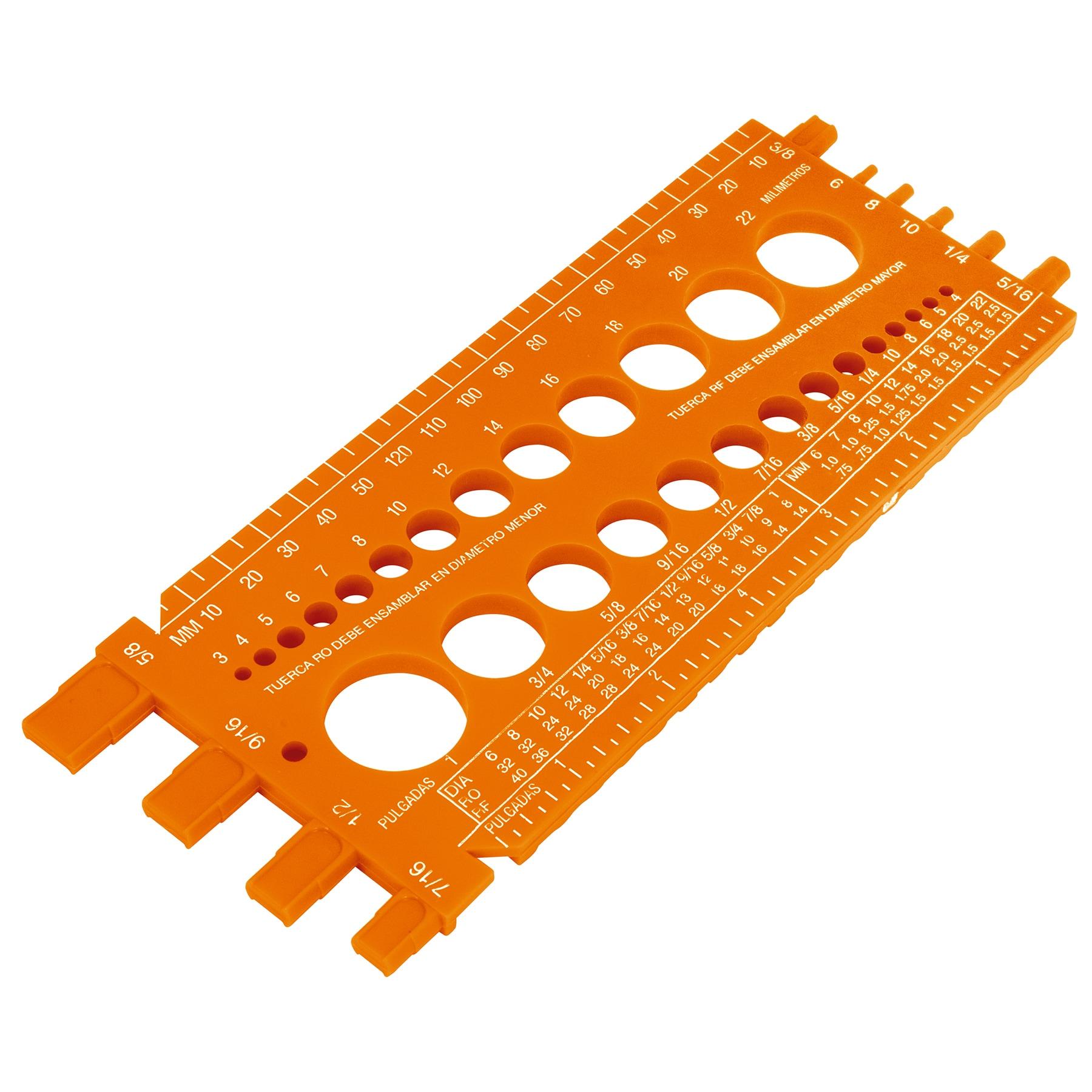 REGLETA MEDIDORA DE TUERCAS Y TORNILLOS, 22 CM, TRUPER