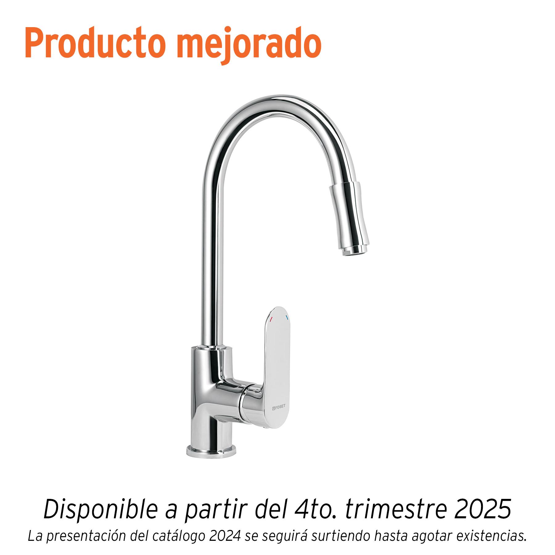 MEZCLADORA CROMO NARIZ RETRÁCTIL PARA FREGADERO, RIVIERA