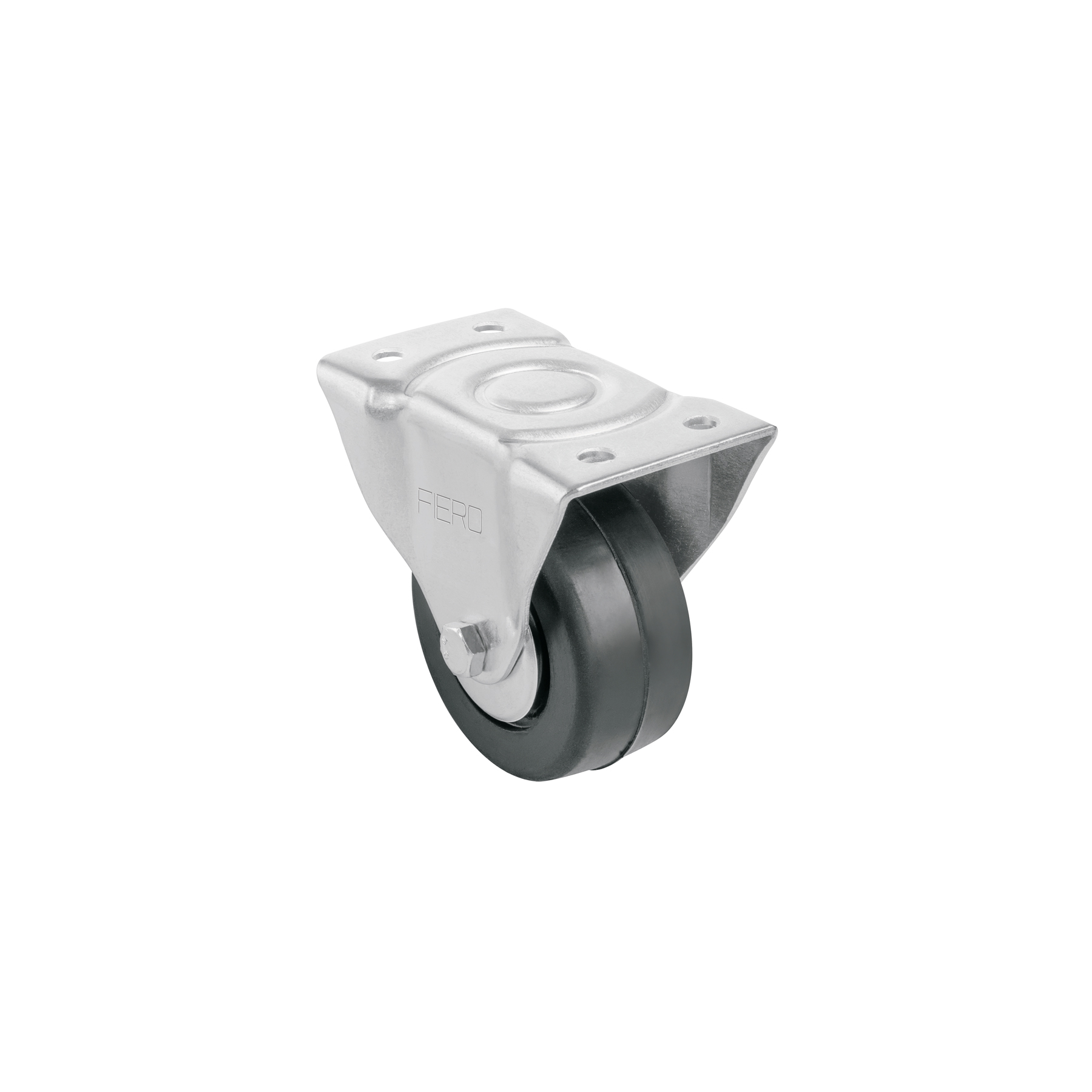 RODAJA HULE 3', PLACA FIJA CON BALERO, CARGA 110 KG, FIERO