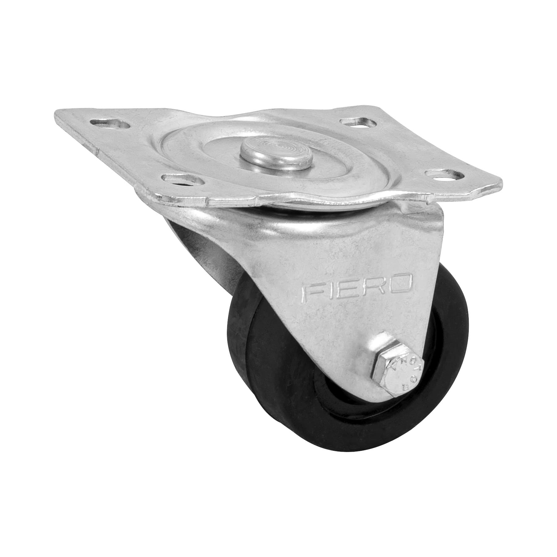 RODAJA HULE 2-1/2', PLACA GIRATORIA CON BUJE, CARGA 60 KG
