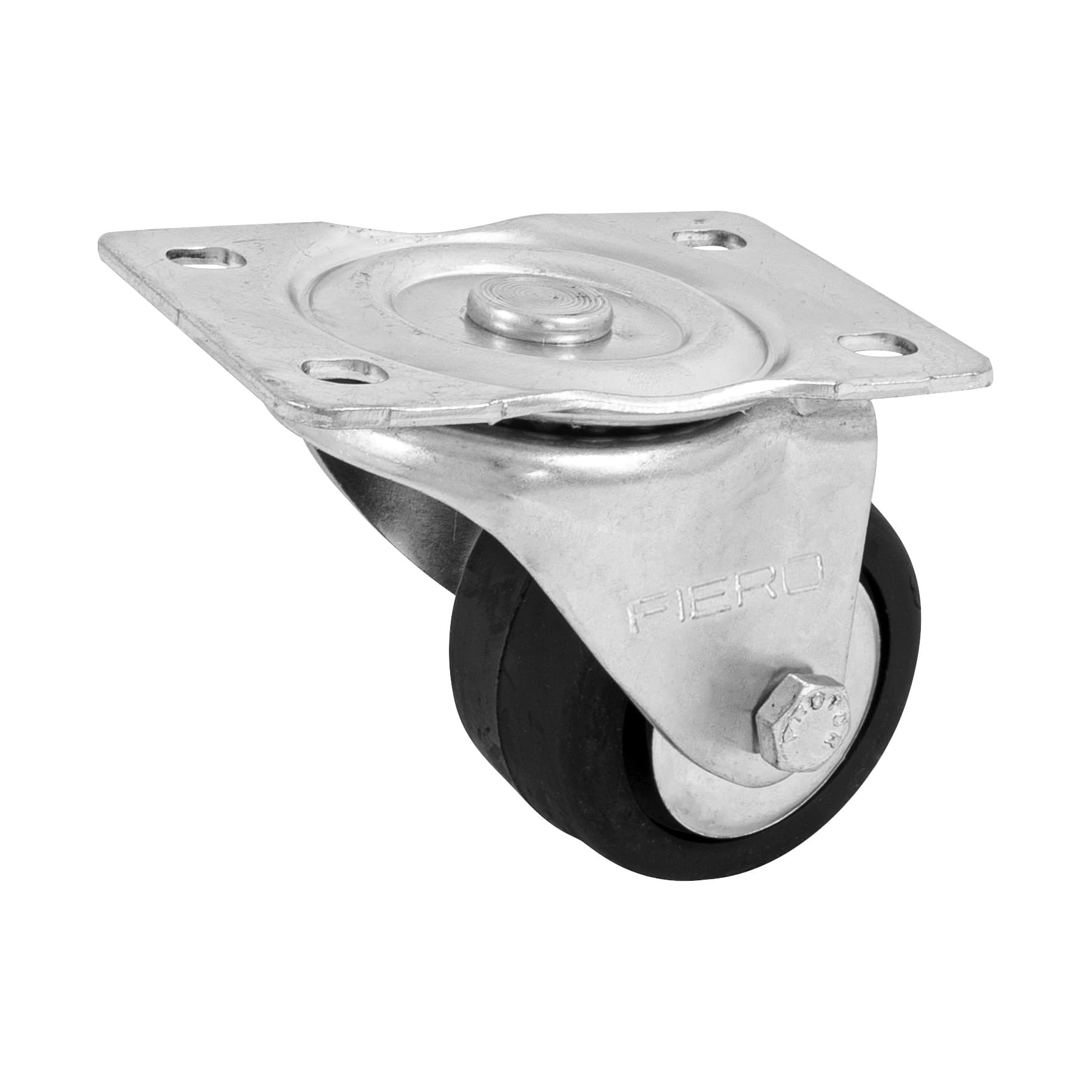 RODAJA HULE 2-1/2', PLACA GIRATORIA CON BALERO, CARGA 80 KG
