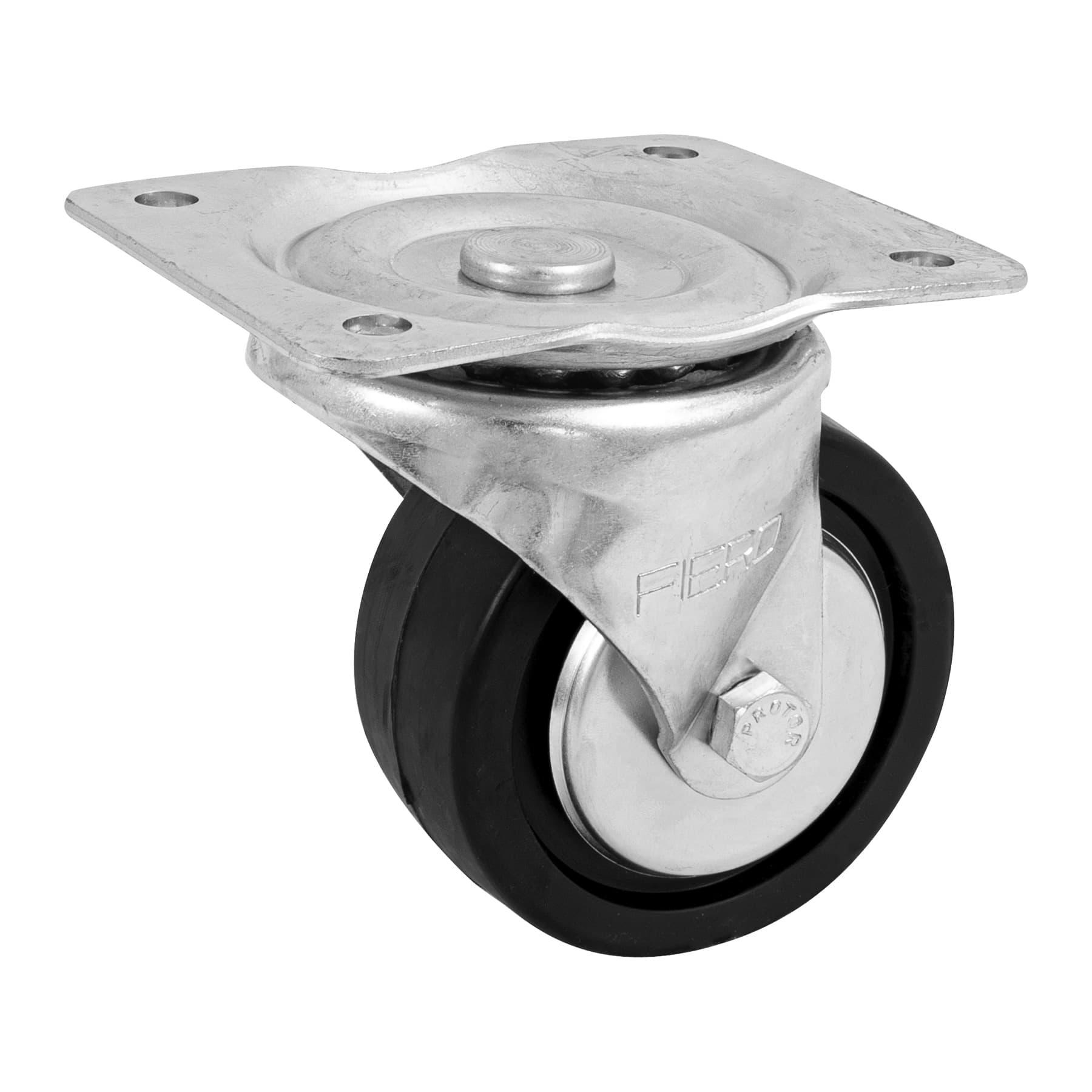 RODAJA HULE 4', PLACA GIRATORIA CON BALERO, CARGA 100 KG