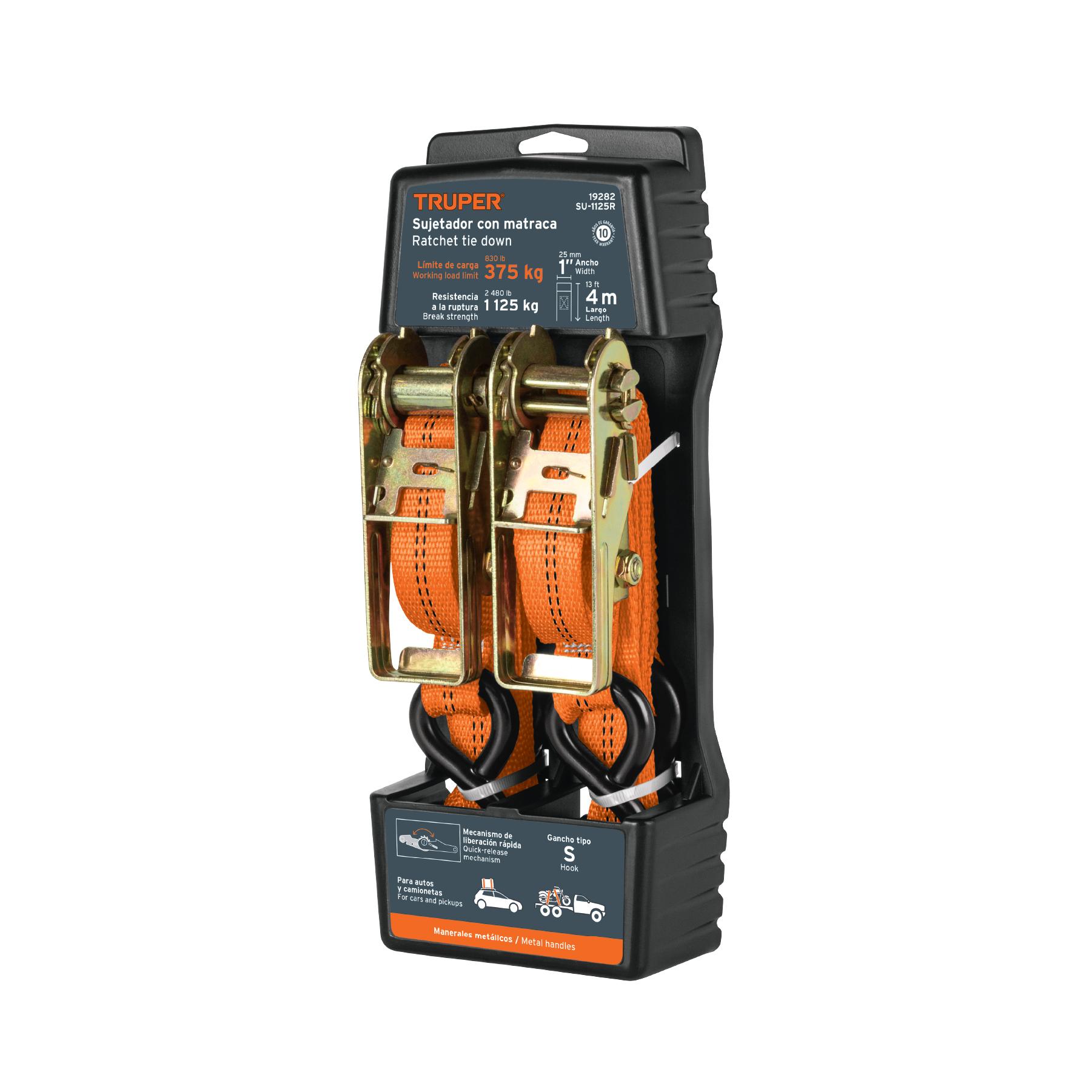 JUEGO DE 2 SUJETADORES CON MATRACA CARGA MÁXIMA 1125 KG
