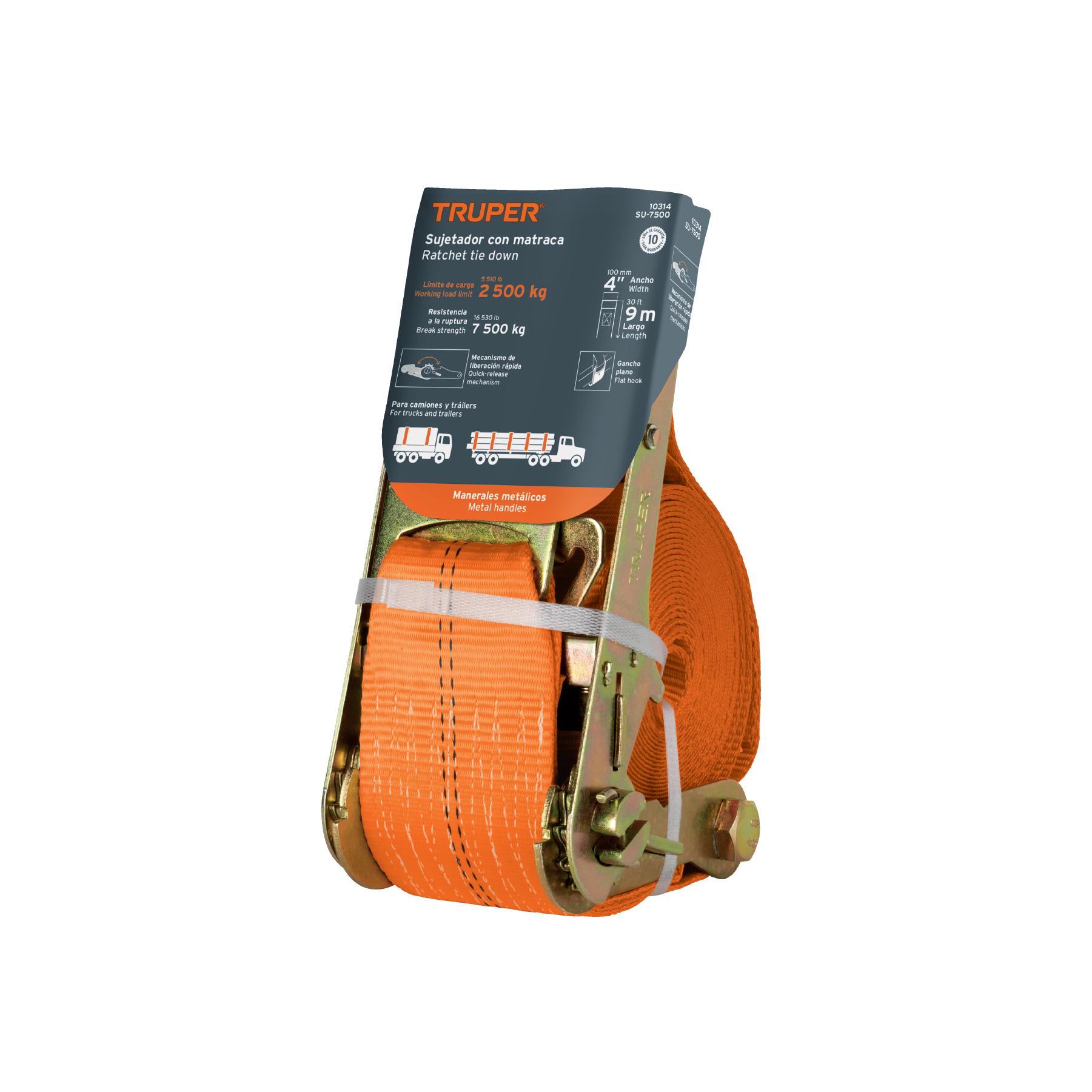 SUJETADOR CON MATRACA CARGA MÁXIMA 7500 KG, TRUPER