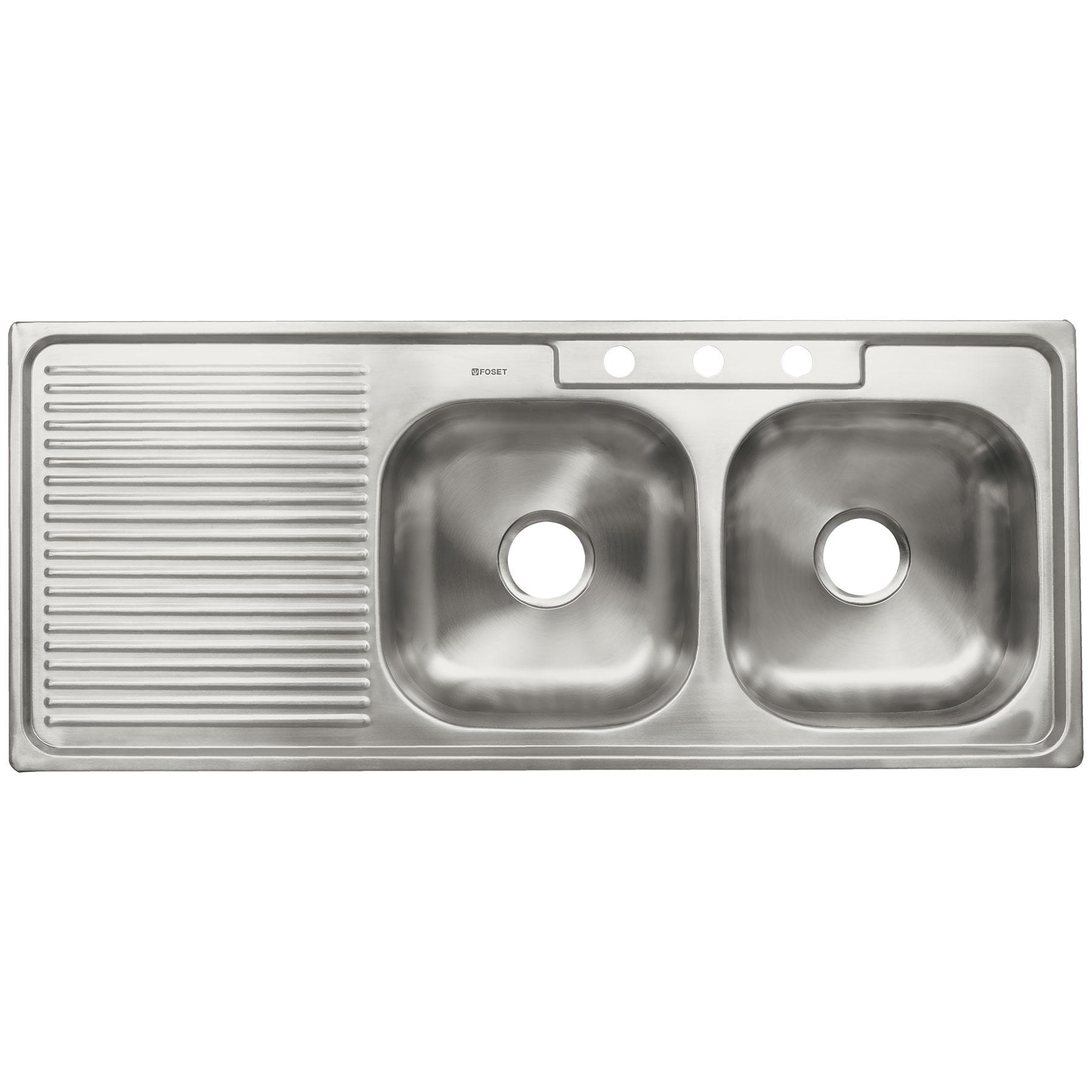 TARJA DE EMPOTRAR, DOBLE TINA DERECHA 120 CM 50 CM 15 CM