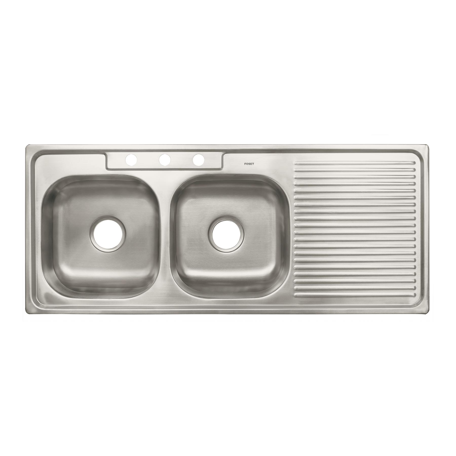 TARJA DE EMPOTRAR, DOBLE TINA IZQUIERDA 120 CM 50 CM 15 CM