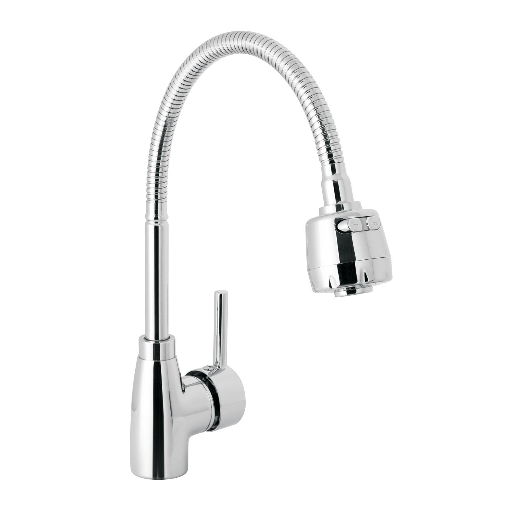 MONOMANDO PARA FREGADERO CON CUELLO FLEXIBLE, CROMO, TUBIG