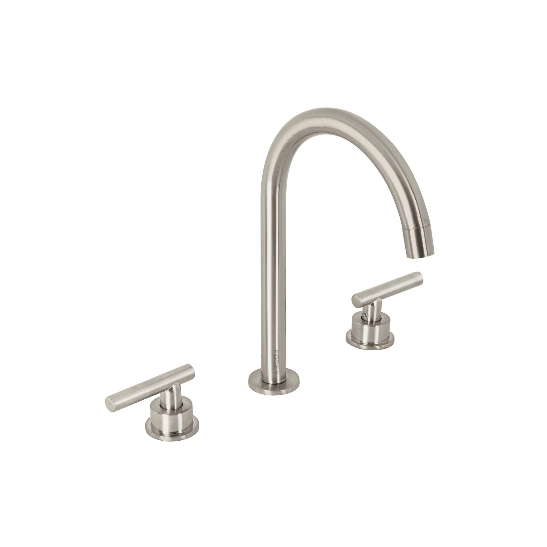 MEZCLADORA P/LAVABO,TALADROS SEPARADOS,PALANCA,SATÍN,TUBIG