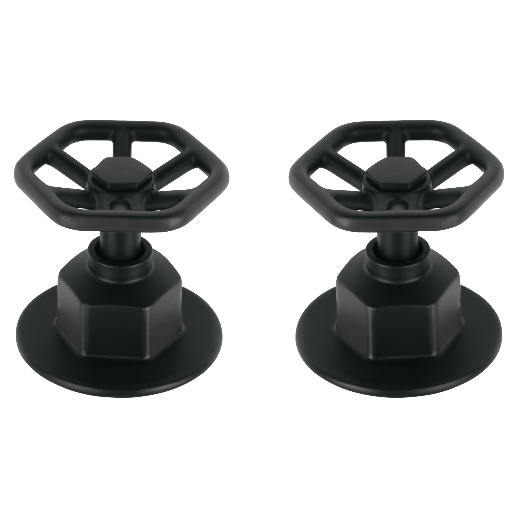 PAR DE MANERALES PARA REGADERA, VOLANTE, NEGRO, TUBIG