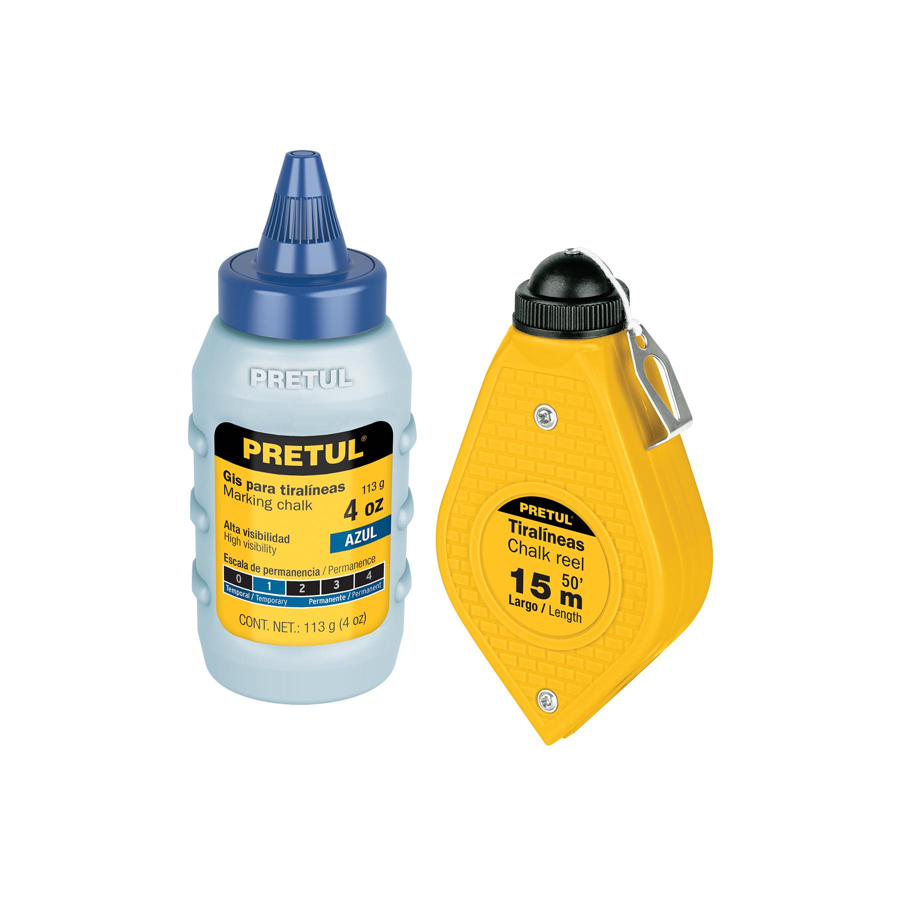 TIRALÍNEAS 15 M (50 FT) PLÁSTICO CON GIS, PRETUL