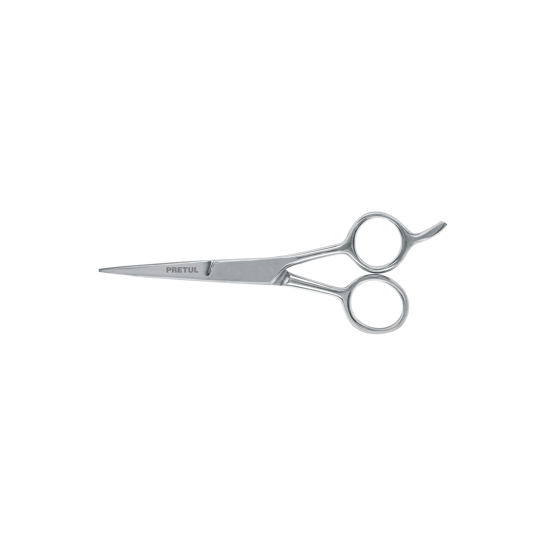 TIJERA 5-1/2' ACERO INOX CON GANCHO PARA ESTILISTA, PRETUL