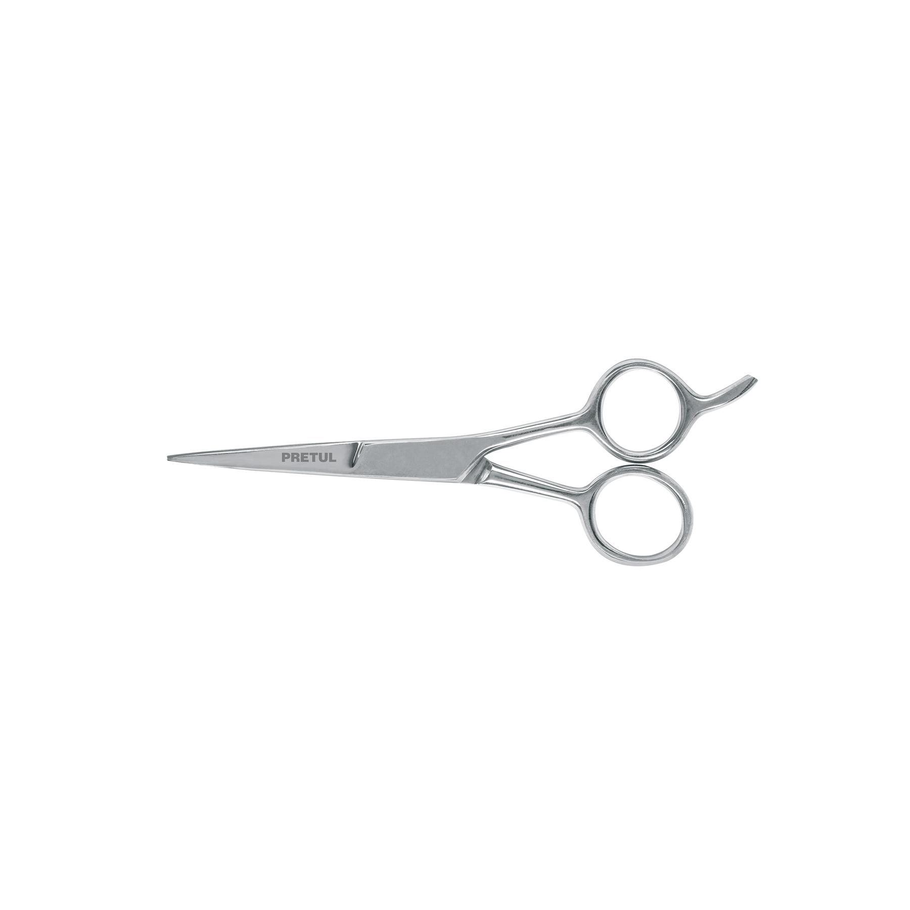 TIJERA 5-1/2' ACERO INOX CON GANCHO PARA ESTILISTA, PRETUL