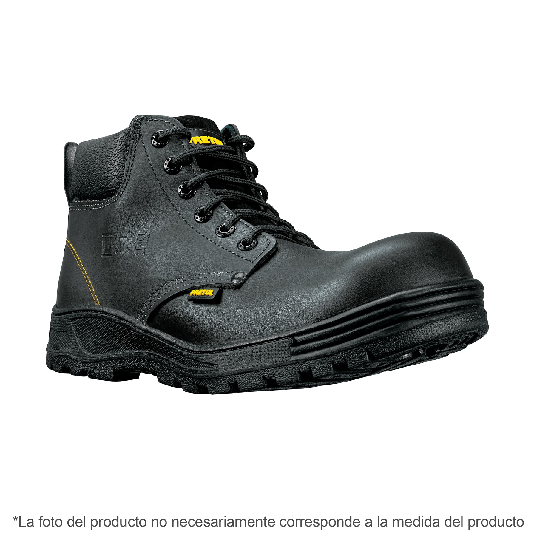 ZAPATO INDUSTRIAL NEGRO #25 CON CASQUILLO DE ACERO, PRETUL