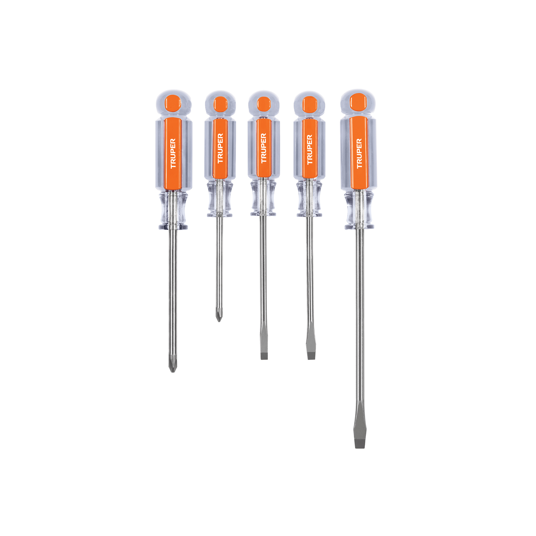 JUEGO DE 5 DESARMADORES MANGOS DE ACETATO, TRUPER